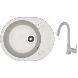 Кухонная мойка + смеситель Dr.Gans Berta 580+SanDonna F7073 (Grey)