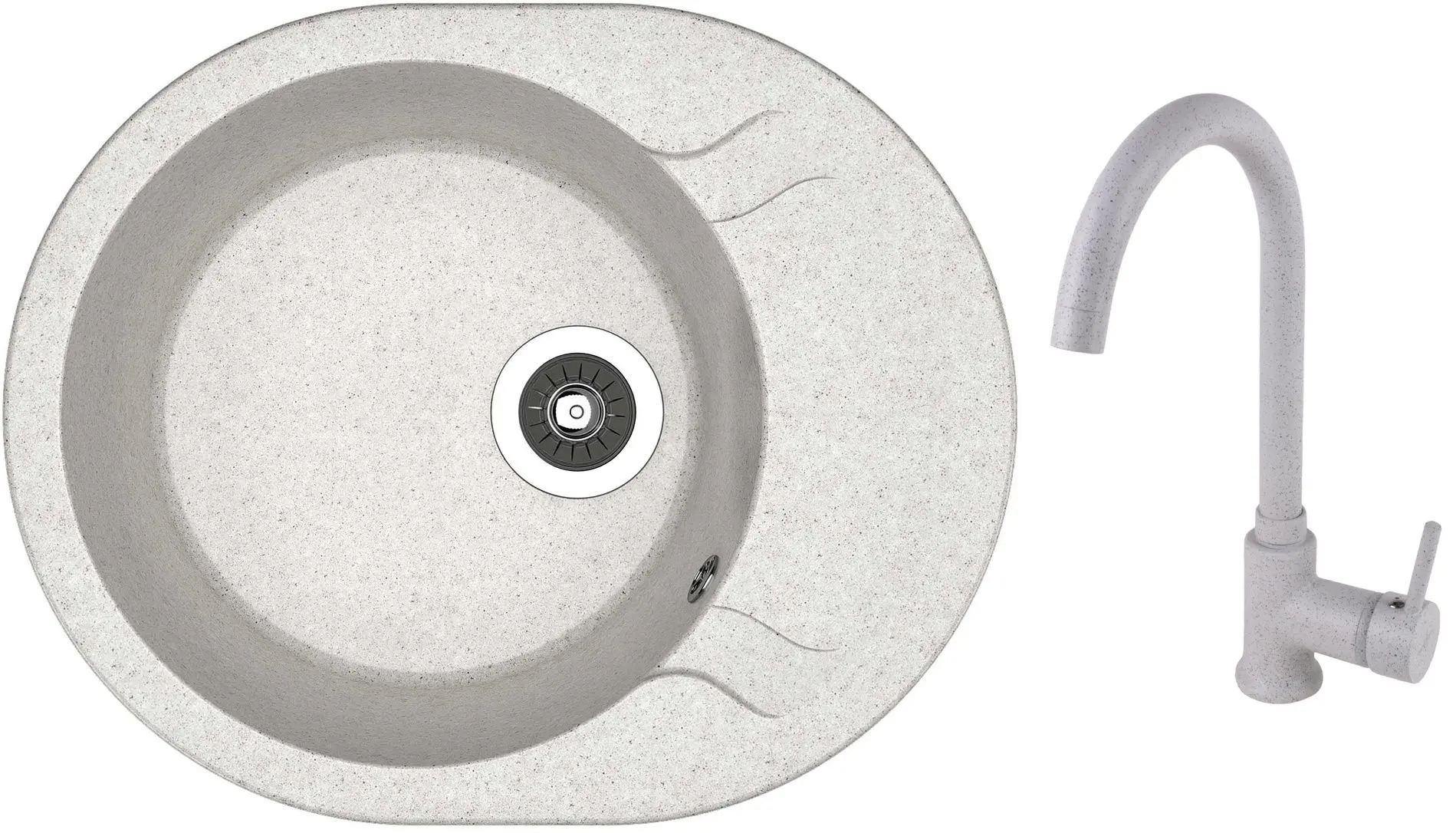 Кухонная мойка + смеситель Dr.Gans Berta 580+SanDonna F7073 (Grey)