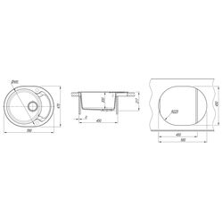 Кухонная мойка + смеситель Dr.Gans Berta 580+SanDonna F7073 (Latte/Beige) Thumb