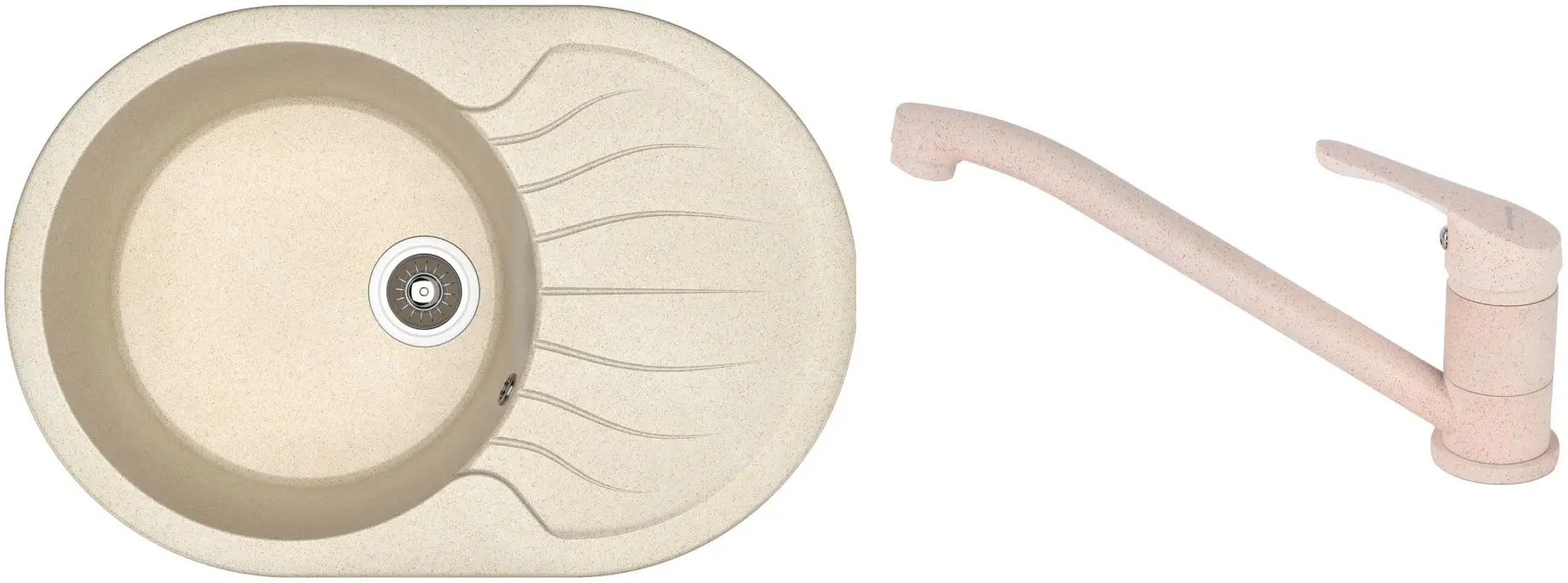 Chiuveta + baterie Dr.Gans Berta 760+SanDonna F1066 (Latte/Beige)