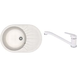 Кухонная мойка + смеситель Dr.Gans Berta 760+SanDonna F1066 (White)