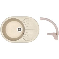 Кухонная мойка + смеситель Dr.Gans Berta 760+SanDonna F1069 (Beige)