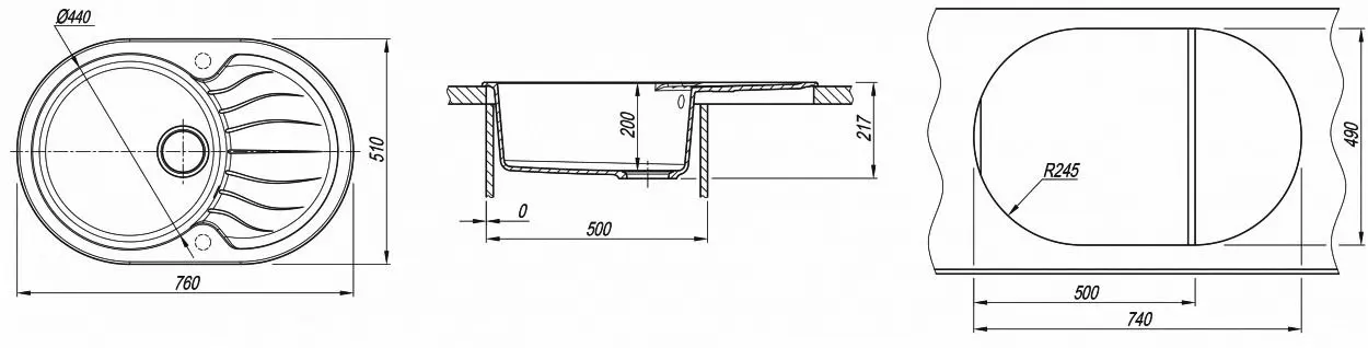 Chiuveta + baterie Dr.Gans Berta 760+SanDonna F1069 (Beige) - 6