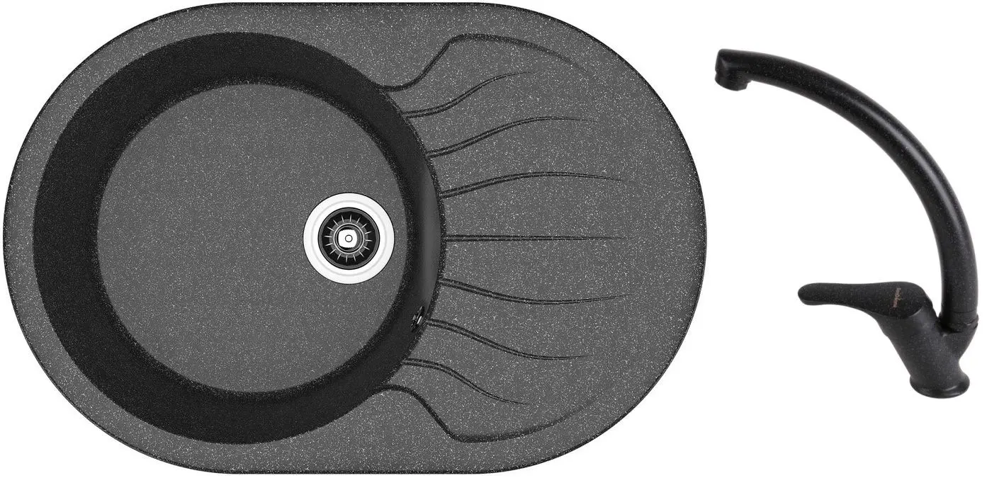 Chiuveta + baterie Dr.Gans Berta 760+SanDonna F1069 (Black)