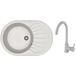 Кухонная мойка + смеситель Dr.Gans Berta 760+SanDonna F7073 (Grey)