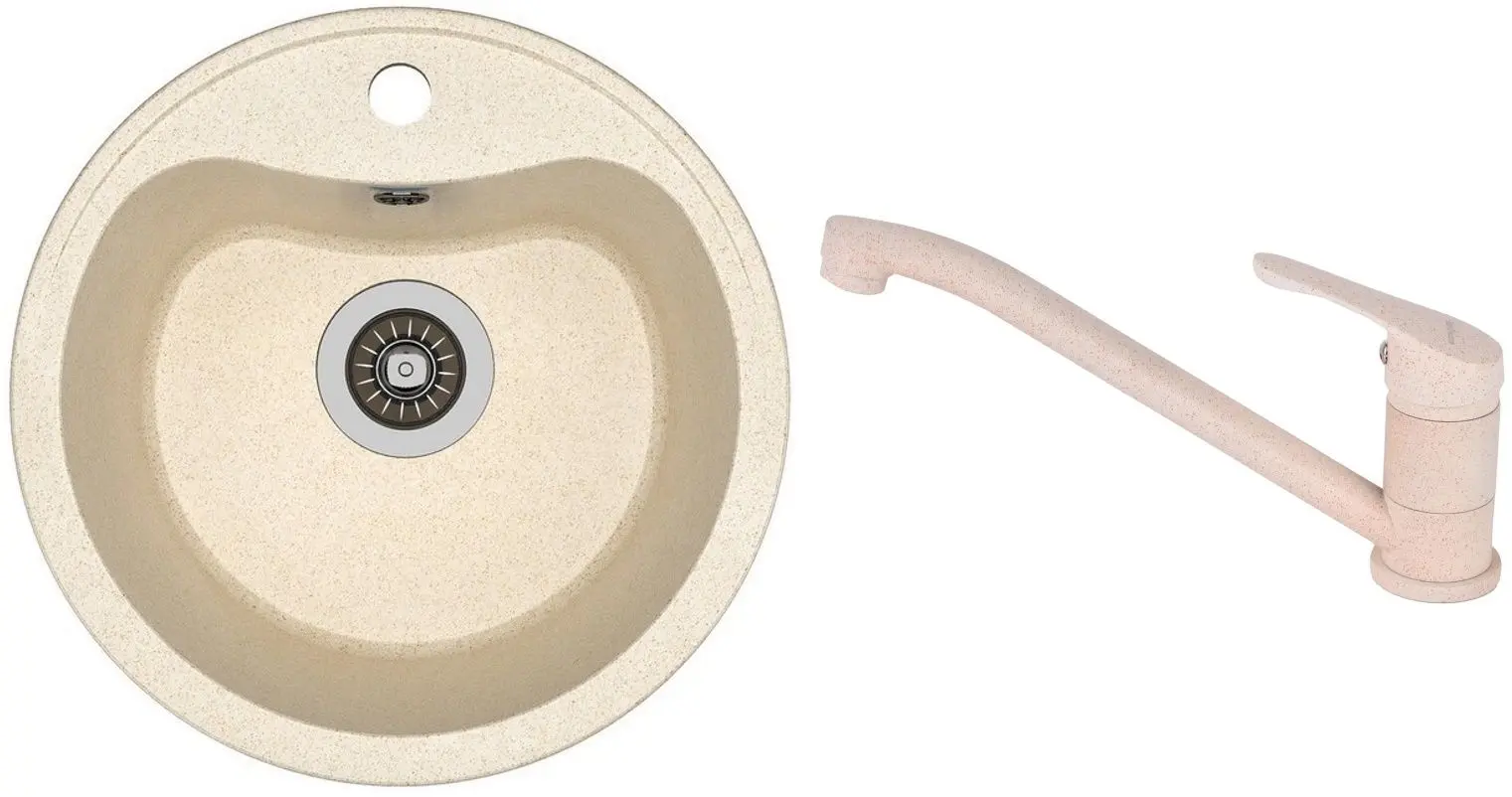 Chiuveta + baterie Dr.Gans Dora+SanDonna F1066 (Latte/Beige)