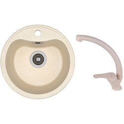 Кухонная мойка + смеситель Dr.Gans Dora+SanDonna F1069 (Latte/Beige)