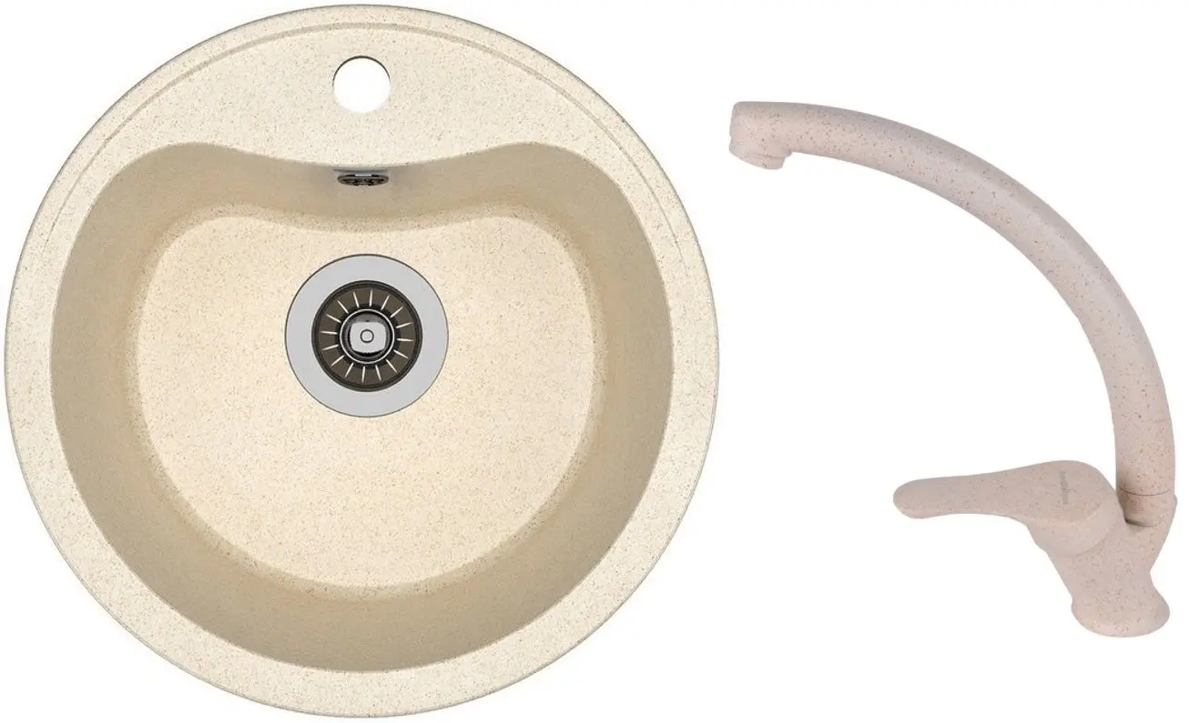 Chiuveta + baterie Dr.Gans Dora+SanDonna F1069 (Latte/Beige)