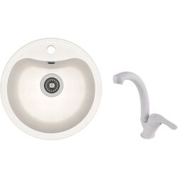 Кухонная мойка + смеситель Dr.Gans Dora+SanDonna F1069 (White)