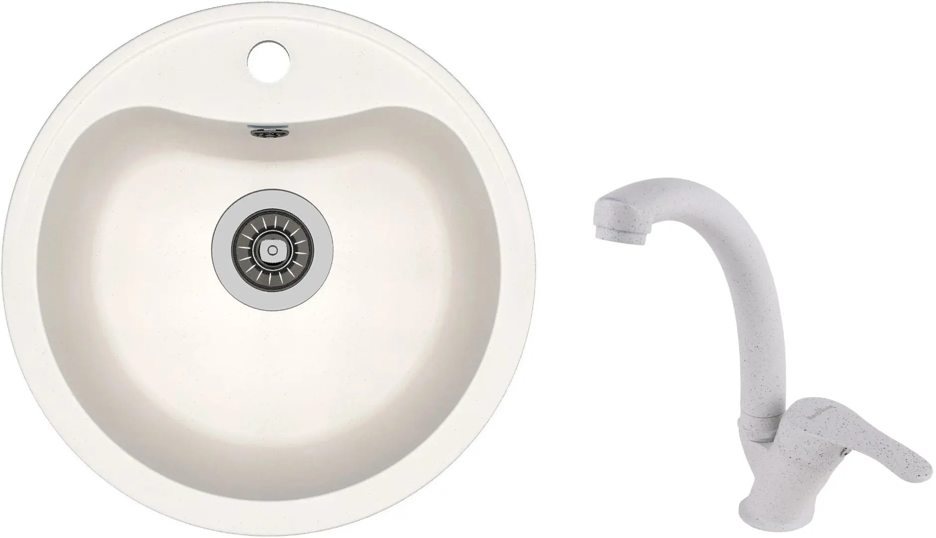 Кухонная мойка + смеситель Dr.Gans Dora+SanDonna F1069 (White)