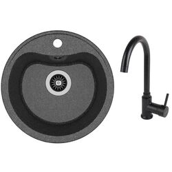 Кухонная мойка + смеситель Dr.Gans Dora+SanDonna F7073 (Black)