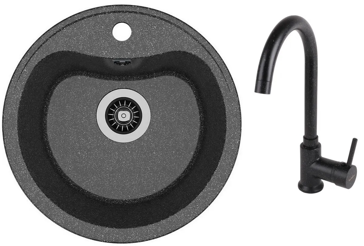 Кухонная мойка + смеситель Dr.Gans Dora+SanDonna F7073 (Black)