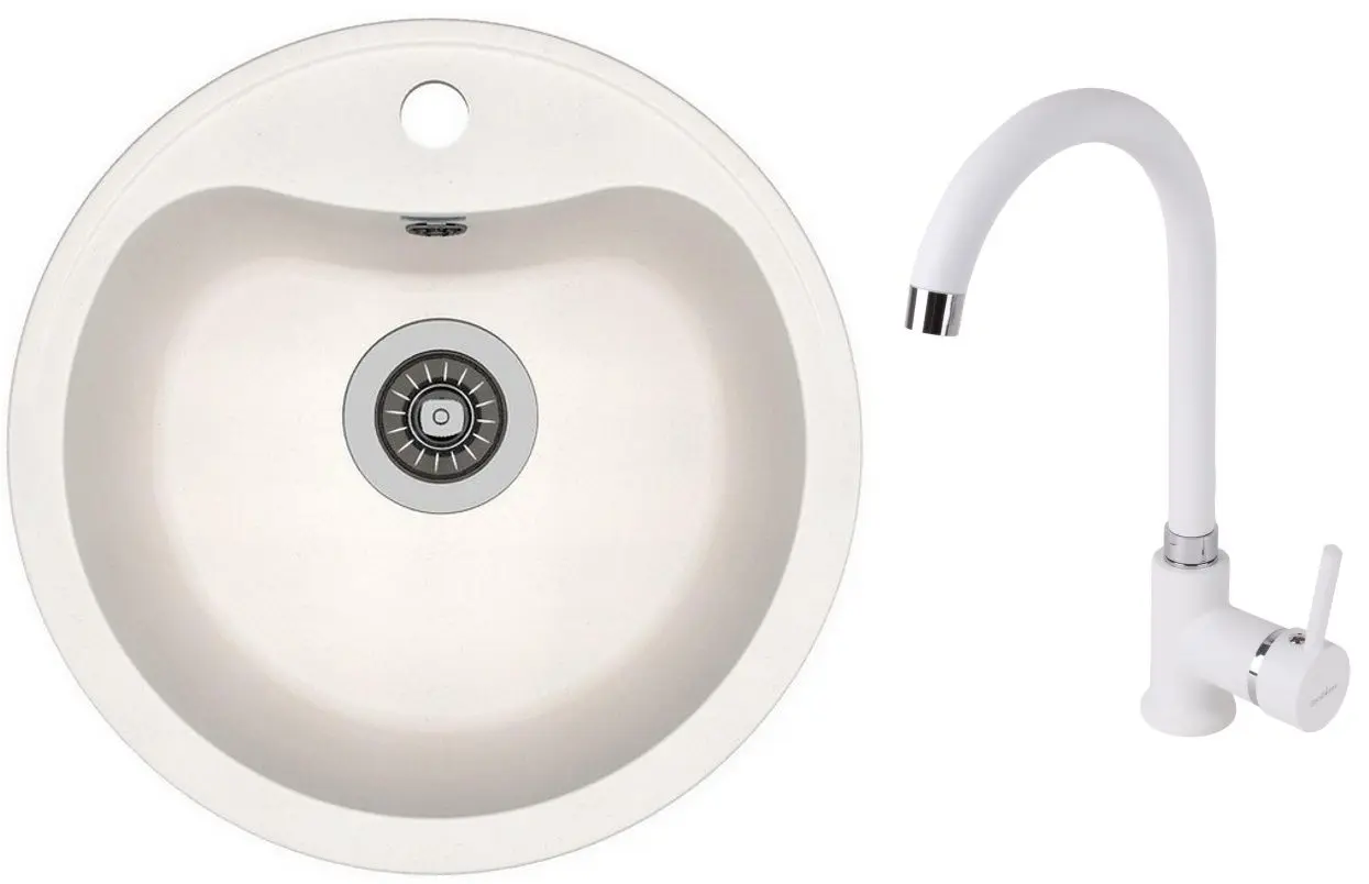 Chiuveta + baterie Dr.Gans Dora+SanDonna F7073 (White)