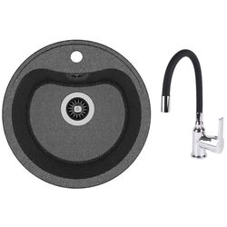 Chiuveta + baterie Dr.Gans Dora+SanDonna F9995 (Black)