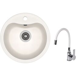 Кухонная мойка + смеситель Dr.Gans Dora+SanDonna F9995 (White)