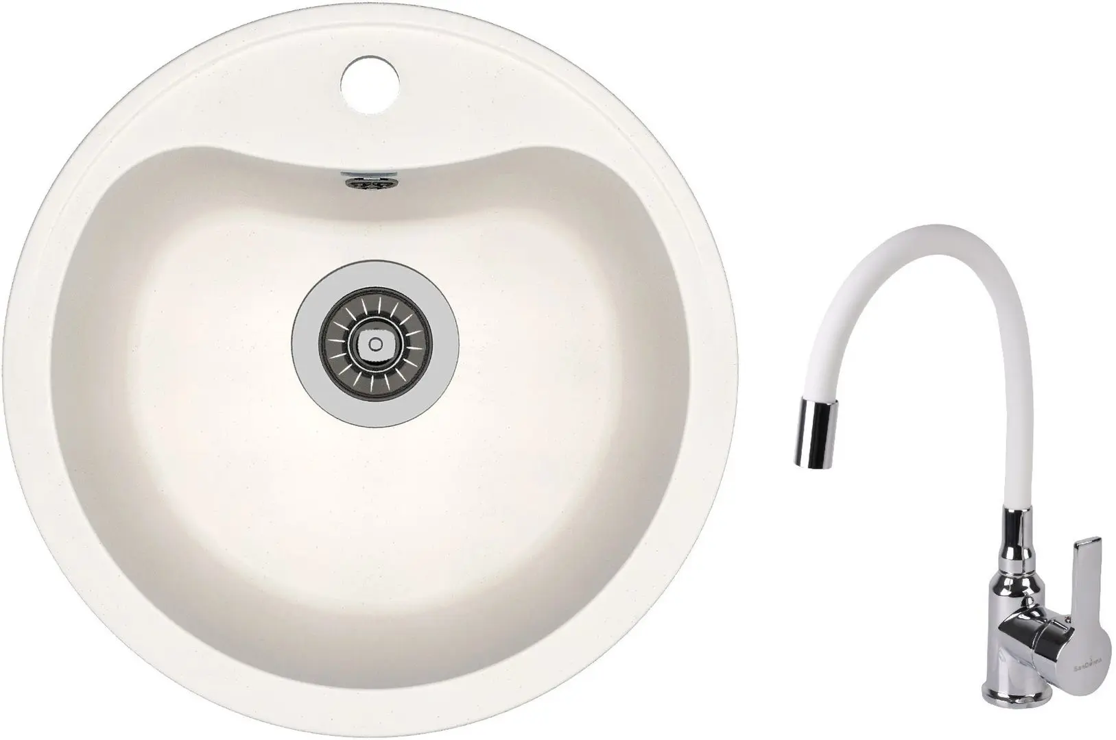 Кухонная мойка + смеситель Dr.Gans Dora+SanDonna F9995 (White)