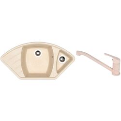 Кухонная мойка + смеситель Dr.Gans Gabi +SanDonna F1066 (Latte/Beige)