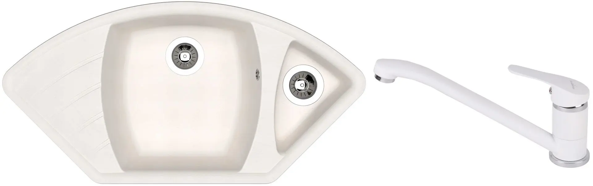 Кухонная мойка + смеситель Dr.Gans Gabi +SanDonna F1066 (White)