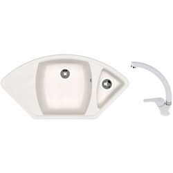 Кухонная мойка + смеситель Dr.Gans Gabi +SanDonna F1069 (White)