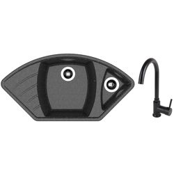 Кухонная мойка + смеситель Dr.Gans Gabi +SanDonna F7073 (Black)