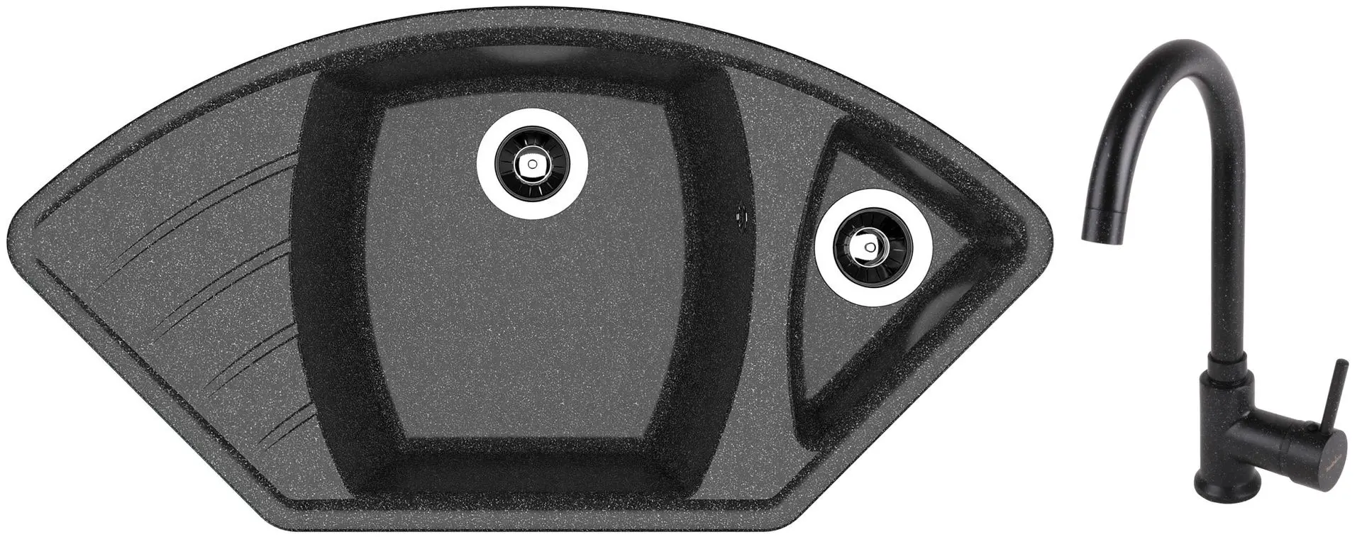 Кухонная мойка + смеситель Dr.Gans Gabi +SanDonna F7073 (Black)