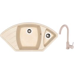 Кухонная мойка + смеситель Dr.Gans Gabi +SanDonna F7073 (Latte/Beige)