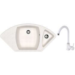 Кухонная мойка + смеситель Dr.Gans Gabi +SanDonna F7073 (White)