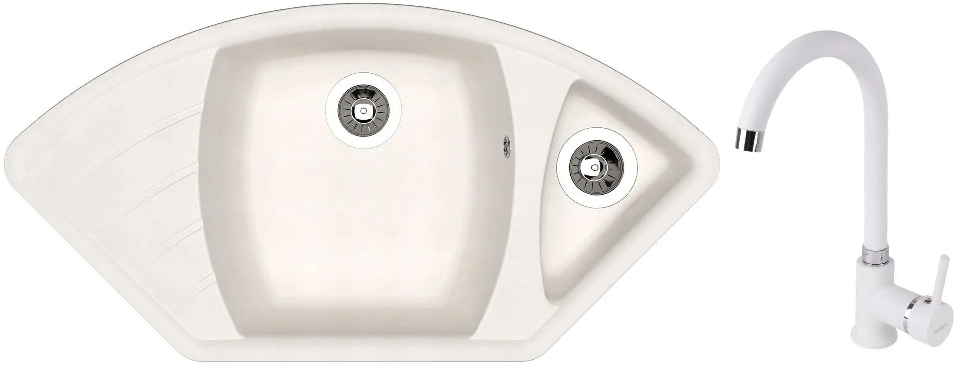 Кухонная мойка + смеситель Dr.Gans Gabi +SanDonna F7073 (White)