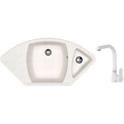 Кухонная мойка + смеситель Dr.Gans Gabi +SanDonna F7103 (White)