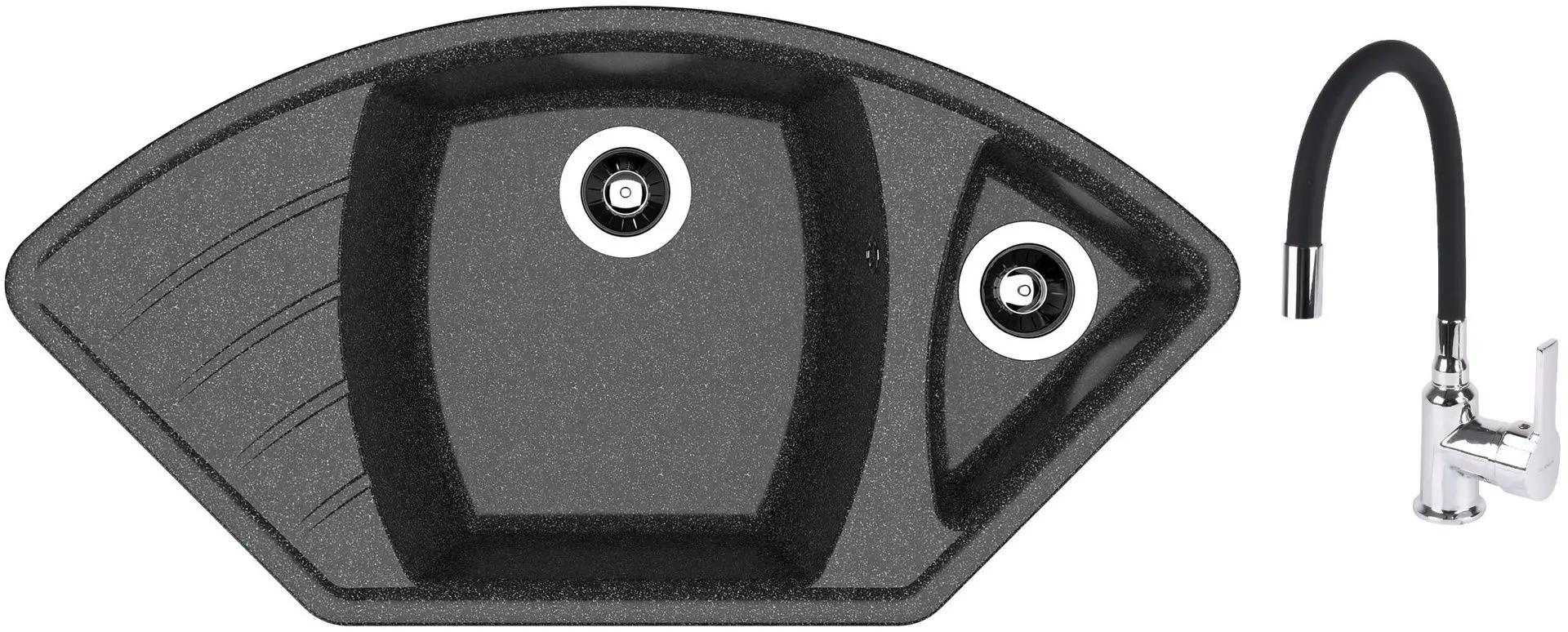 Chiuveta + baterie Dr.Gans Gabi +SanDonna F9995 (Black)