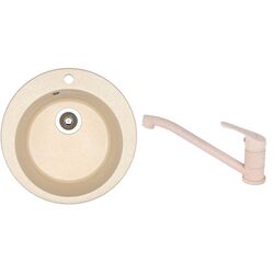 Кухонная мойка + смеситель Dr.Gans Gala + SanDonna F1066 (Beige)