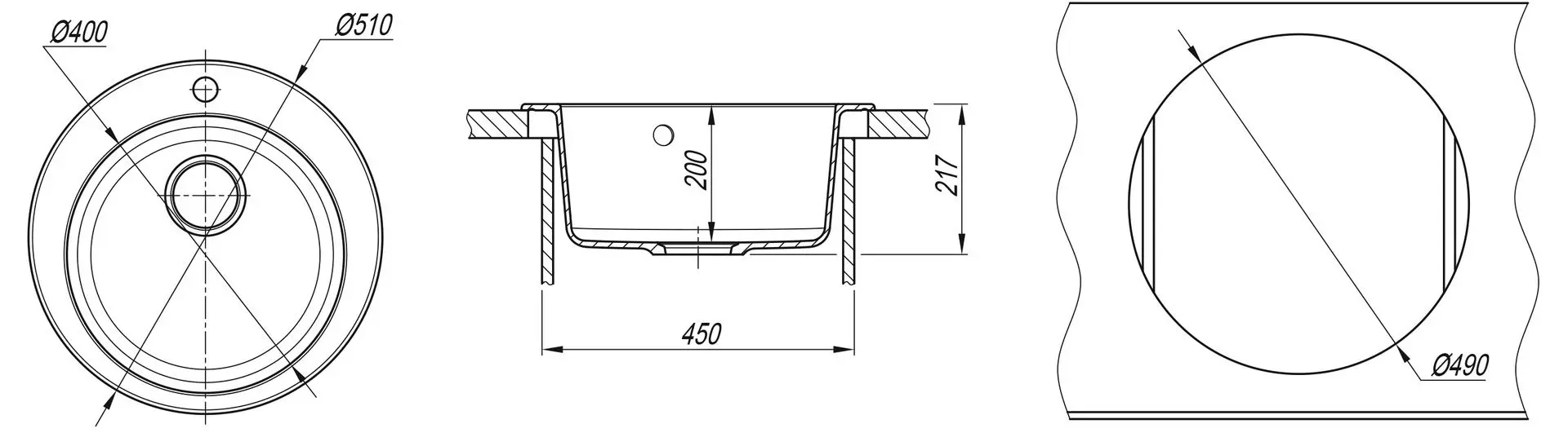 Chiuveta + baterie Dr.Gans Gala+SanDonna F1069 (Black) - 7
