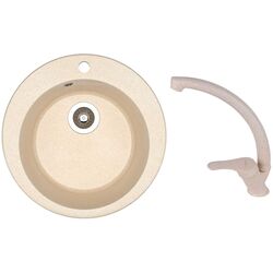 Кухонная мойка + смеситель Dr.Gans Gala+SanDonna F1069 (Latte/Beige)