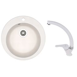 Кухонная мойка + смеситель Dr.Gans Gala + SanDonna F1069 (White)