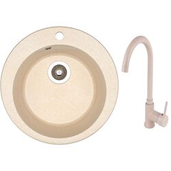 Кухонная мойка + смеситель Dr.Gans Gala + SanDonna F7073 (Beige)