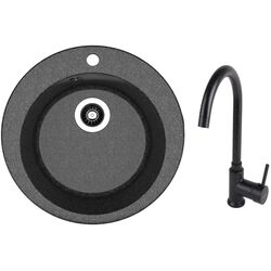 Кухонная мойка + смеситель Dr.Gans Gala + SanDonna F7073 (Black)