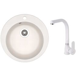 Кухонная мойка + смеситель Dr.Gans Gala+SanDonna F7103 (White)