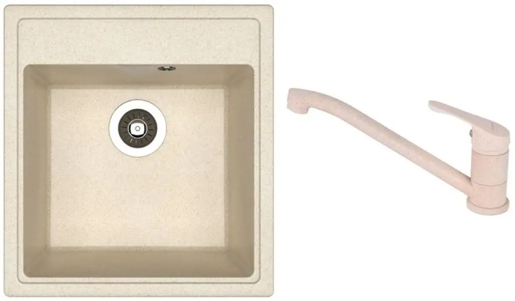 Кухонная мойка + смеситель Dr.Gans Nica 470+SanDonna F1066 (Beige)