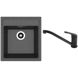 Кухонная мойка + смеситель Dr.Gans Nica 470+SanDonna F1066 (Black)