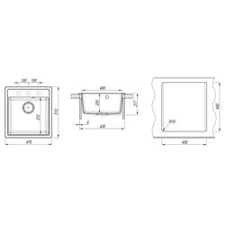 Chiuveta + baterie Dr.Gans Nica 470+SanDonna F1066 (Grey) Thumb