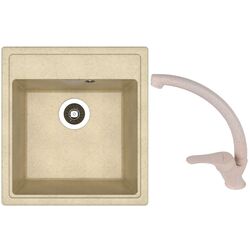Кухонная мойка + смеситель Dr.Gans Nica 470+SanDonna F1069 (Beige)