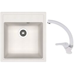 Кухонная мойка + смеситель Dr.Gans Nica 470+SanDonna F1069 (White)