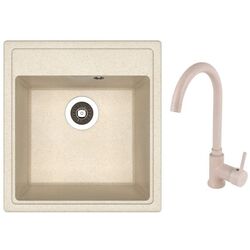 Кухонная мойка + смеситель Dr.Gans Nica 470+SanDonna F7073 (Beige)