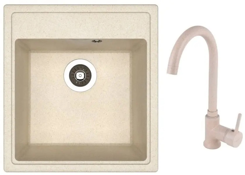 Chiuveta + baterie Dr.Gans Nica 470+SanDonna F7073 (Beige)