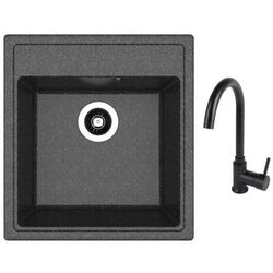 Кухонная мойка + смеситель Dr.Gans Nica 470+SanDonna F7073 (Black)