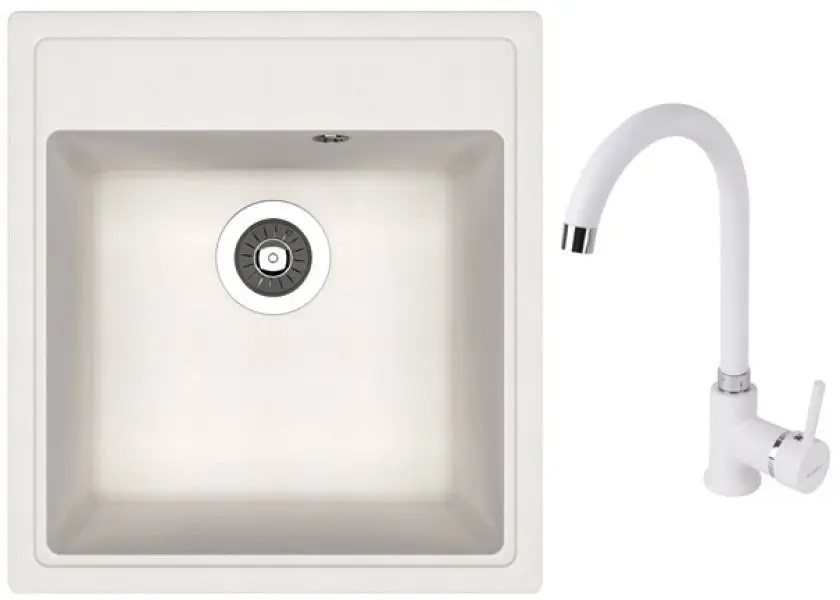 Chiuveta + baterie Dr.Gans Nica 470+SanDonna F7073 (White)