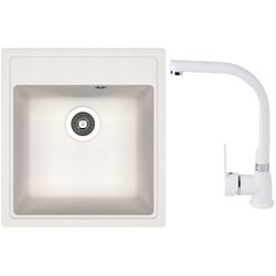 Кухонная мойка + смеситель Dr.Gans Nica 470+SanDonna F7103 (White)