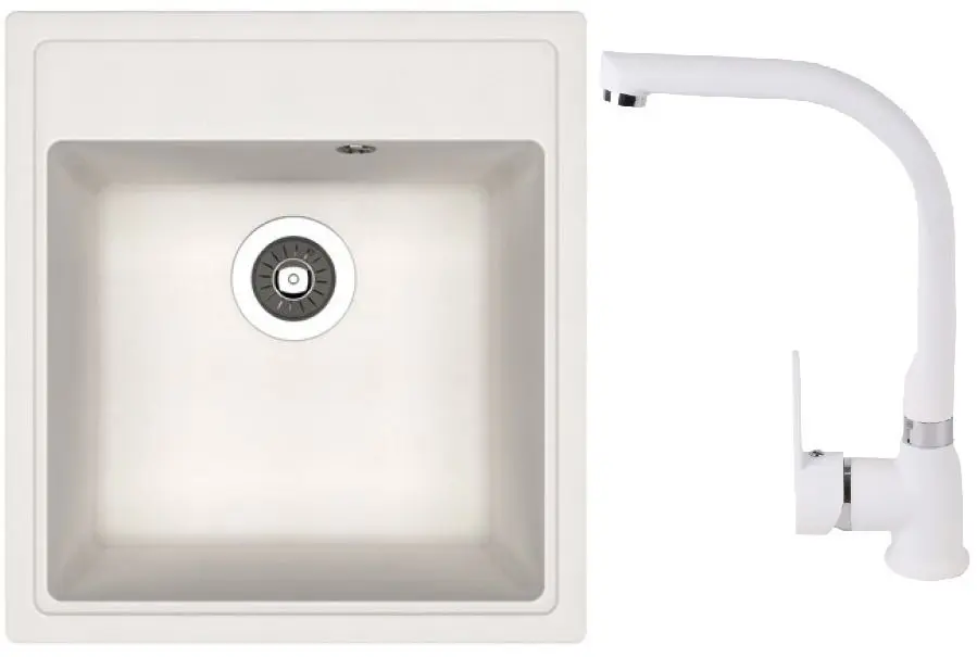 Chiuveta + baterie Dr.Gans Nica 470+SanDonna F7103 (White)