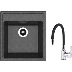 Кухонная мойка + смеситель Dr.Gans Nica 470+SanDonna F9995 (Black)