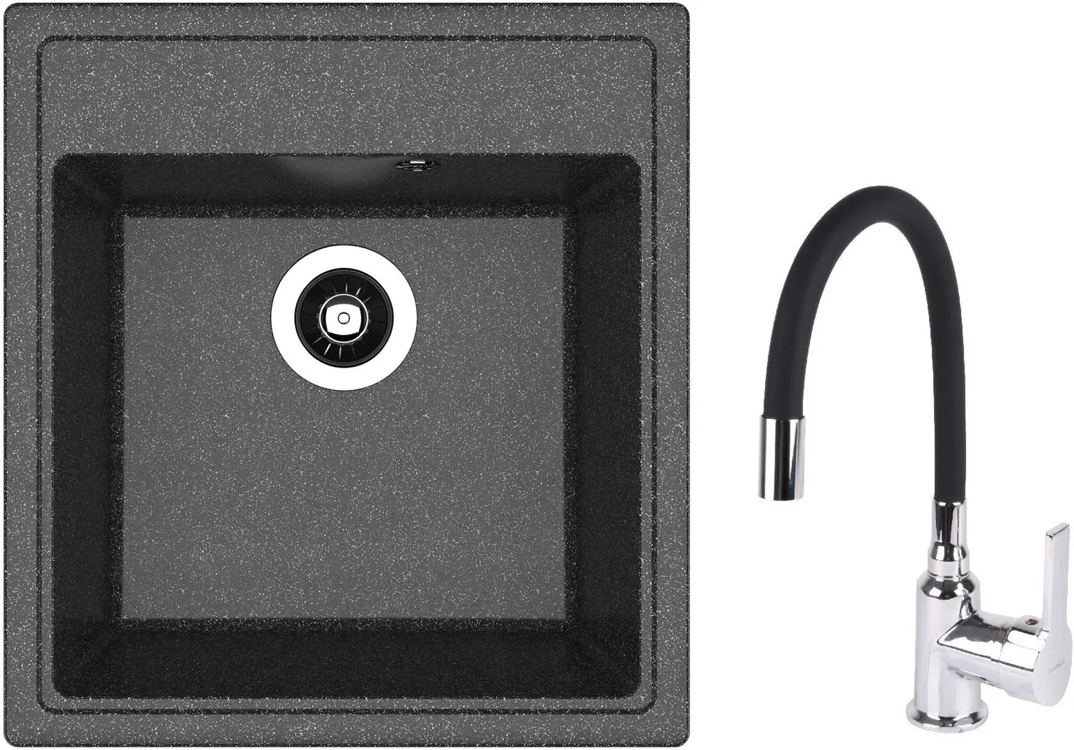 Chiuveta + baterie Dr.Gans Nica 470+SanDonna F9995 (Black)